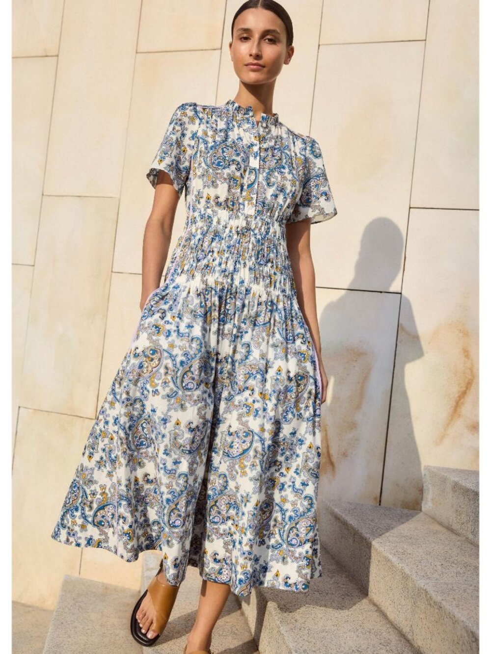 ME+EM NWT Cotton Geo Paisley Print Midi Dress UK 10 US 6